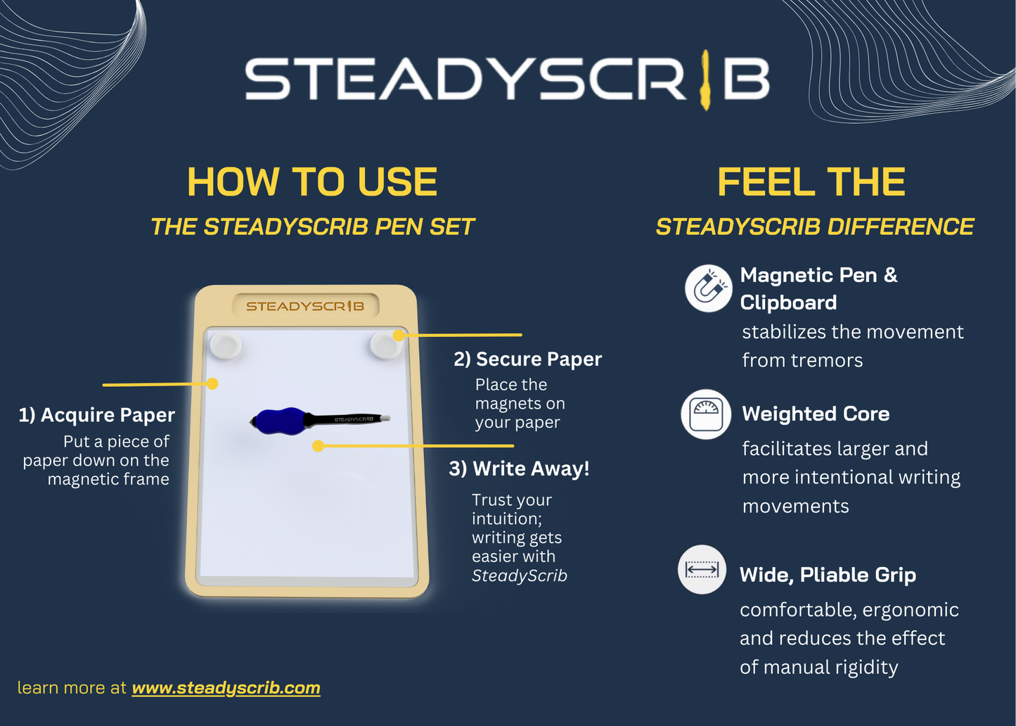 SteadyScrib Parkinson's Pen Set